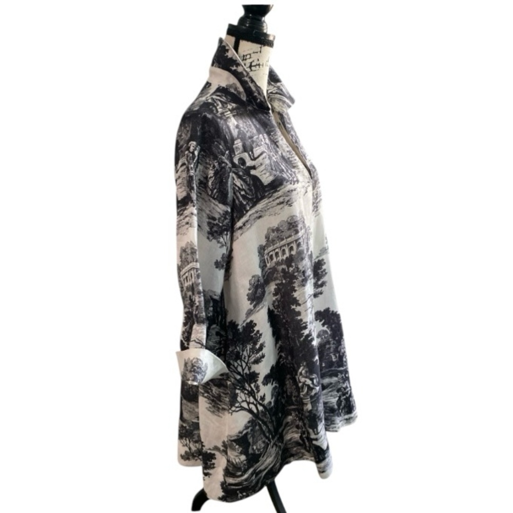 COS Black and White Toile Midi Dress - Picture 4 of 9